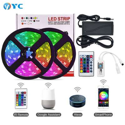 SMD 5050 LED Light Strip kit Bluetooth Smart App Remote Music Sync 24/44 Key Multicolor Flexible RGB Led Strip Light Tape