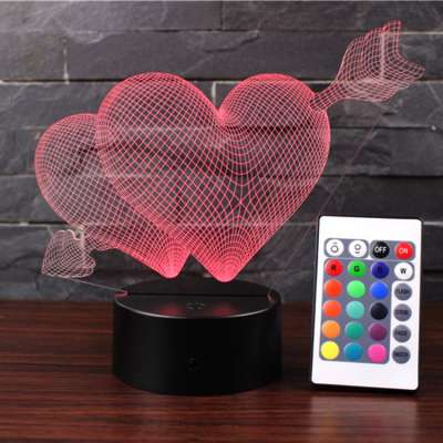 Wholesale Battery wireless control 3D Pattern led small night light for children night light