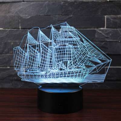 3D decorative led night light Three Pattern and 7 Color Change Decor Lamp