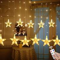 Twinkle LED String Multi Color Christmas Decoration Iclicle Star Curtain Wall Light