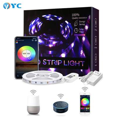 Amazon Alexa Google Home Tuya SMD 5050 Wifi Controller 220v Flexible Strip Lamp 110v Waterproof Bluetooth RGB LED Strip Light